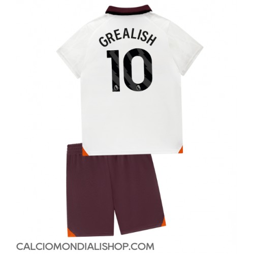 Maglie da calcio Manchester City Jack Grealish #10 Seconda Maglia Bambino 2023-24 Manica Corta (+ Pantaloni corti)